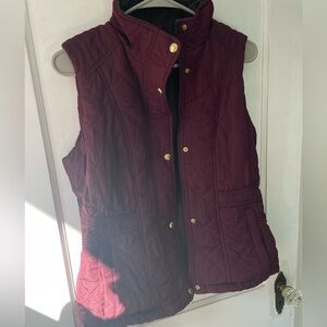 Fleece lined maroon vest